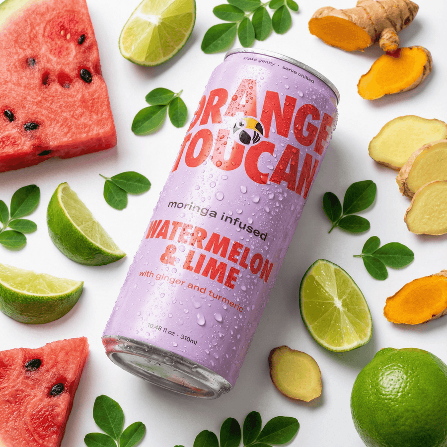 A can of Watermelon & Lime with watermelon, lime, ginger and turmeric